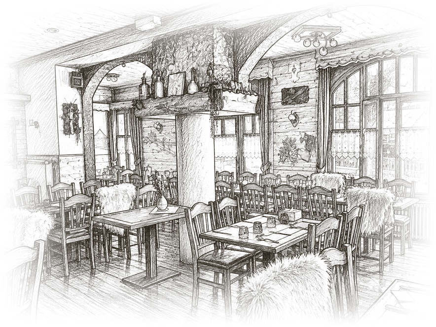 Old engraving — monastic scene