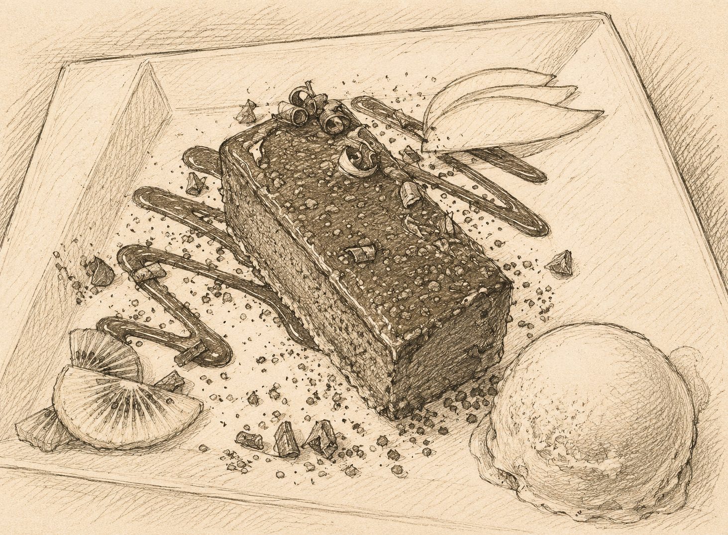 Engraving — monastic meal