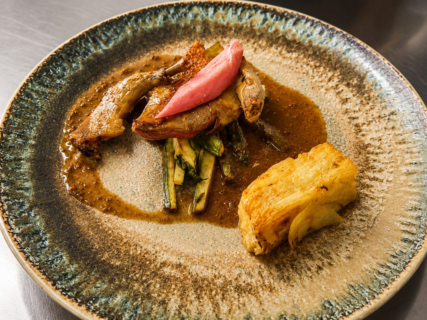 Roast meat with garnish