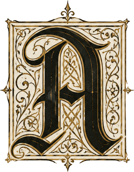 L'Abbaye emblem — illuminated letter A